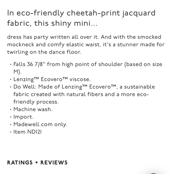 Madewell Eco friendly cheetah print jacquard shiny fabric knee length mini NWT - Picture 6 of 8